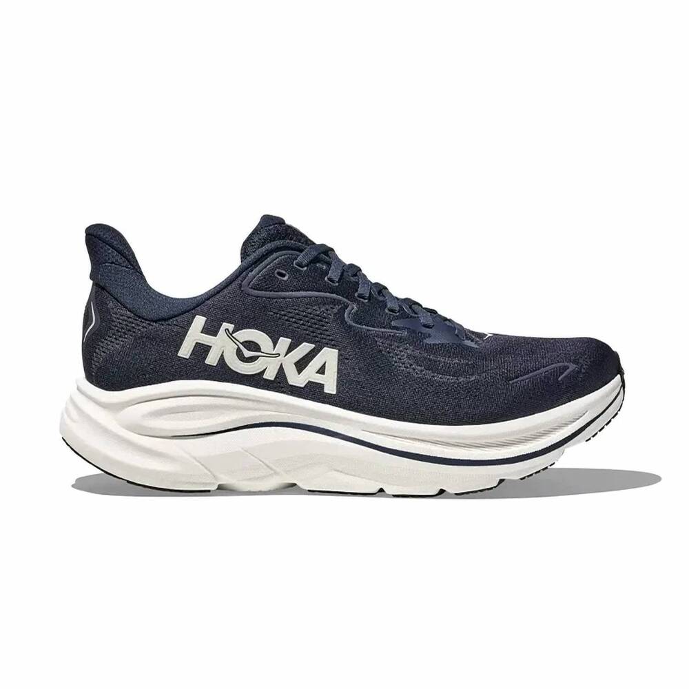 NEW HOKA men's clifton 10 shoe in navy/white